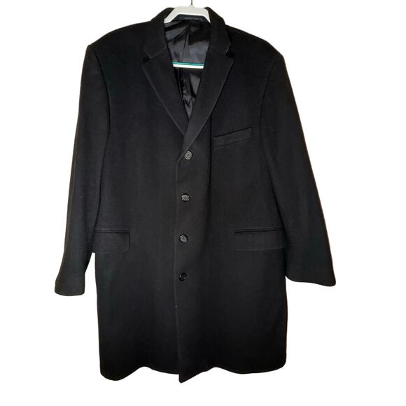 BURBERRY Men’s Wool Overcoat Black Size 48 Regular